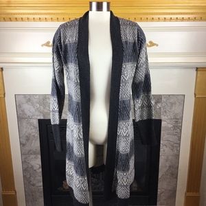 Berretti Italy M Wool-Blend Tribal Long Cardigan
